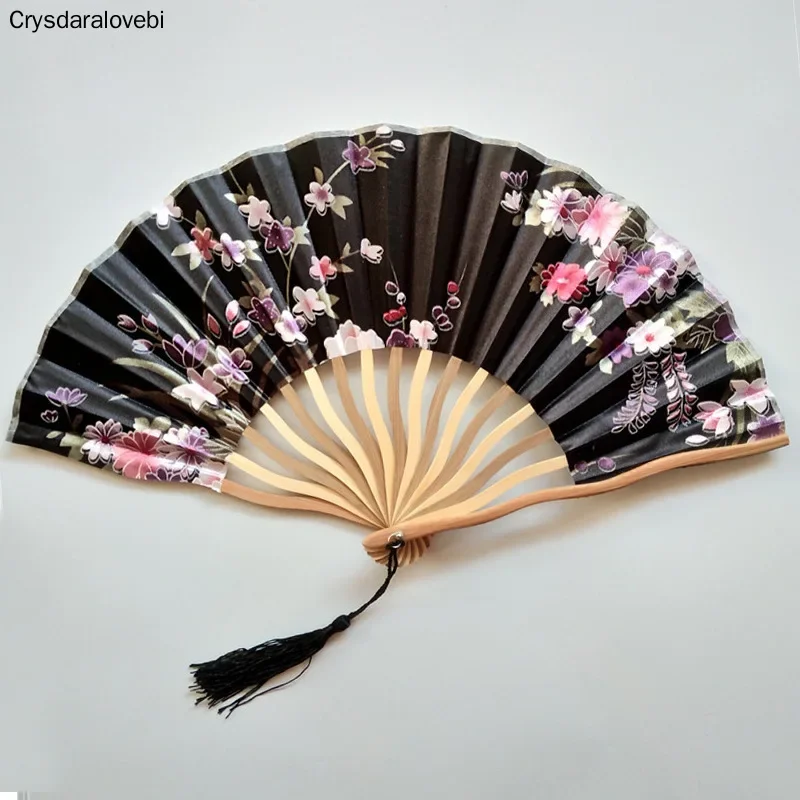 50Pcs Bamboo Hand Fan Personalized HandFan Folding Ink painting Peony Fold Fans Wedding Gifts For Guests Customized Party Favors