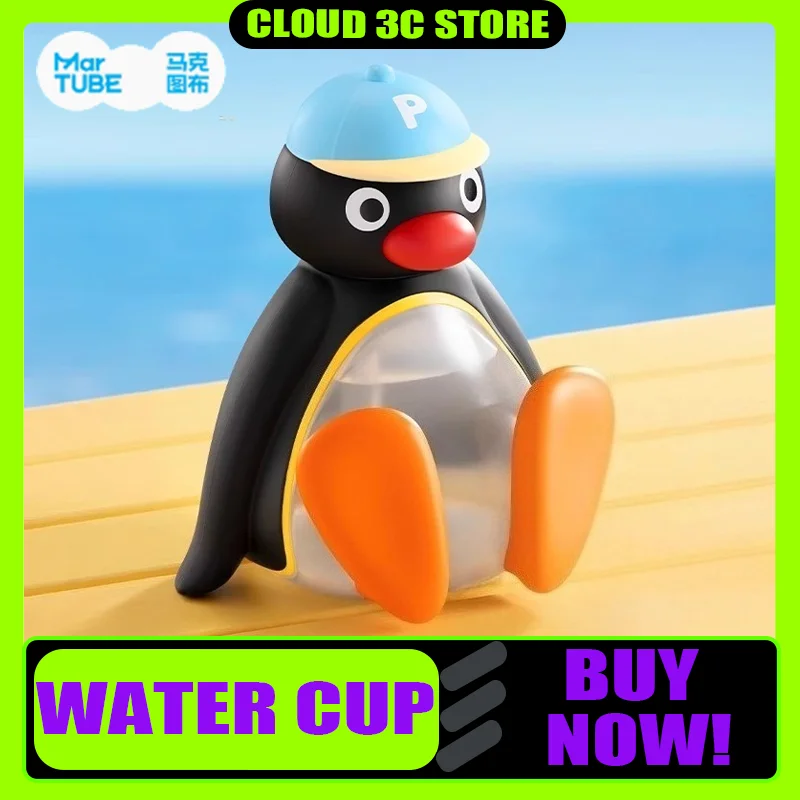 

MARtube Pingu, летняя чашка для воды, милая прозрачная бутылка для воды с героями мультфильмов, большая емкость, портативная чашка для путешествий, подарок для ребенка