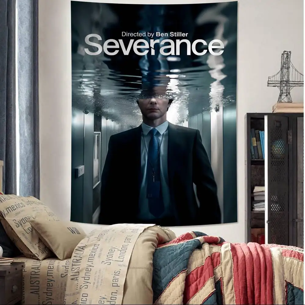 TV Show Severance Cartoon Tapestry Art Science Fiction Room Home Decor Wall Hanging Home Decor