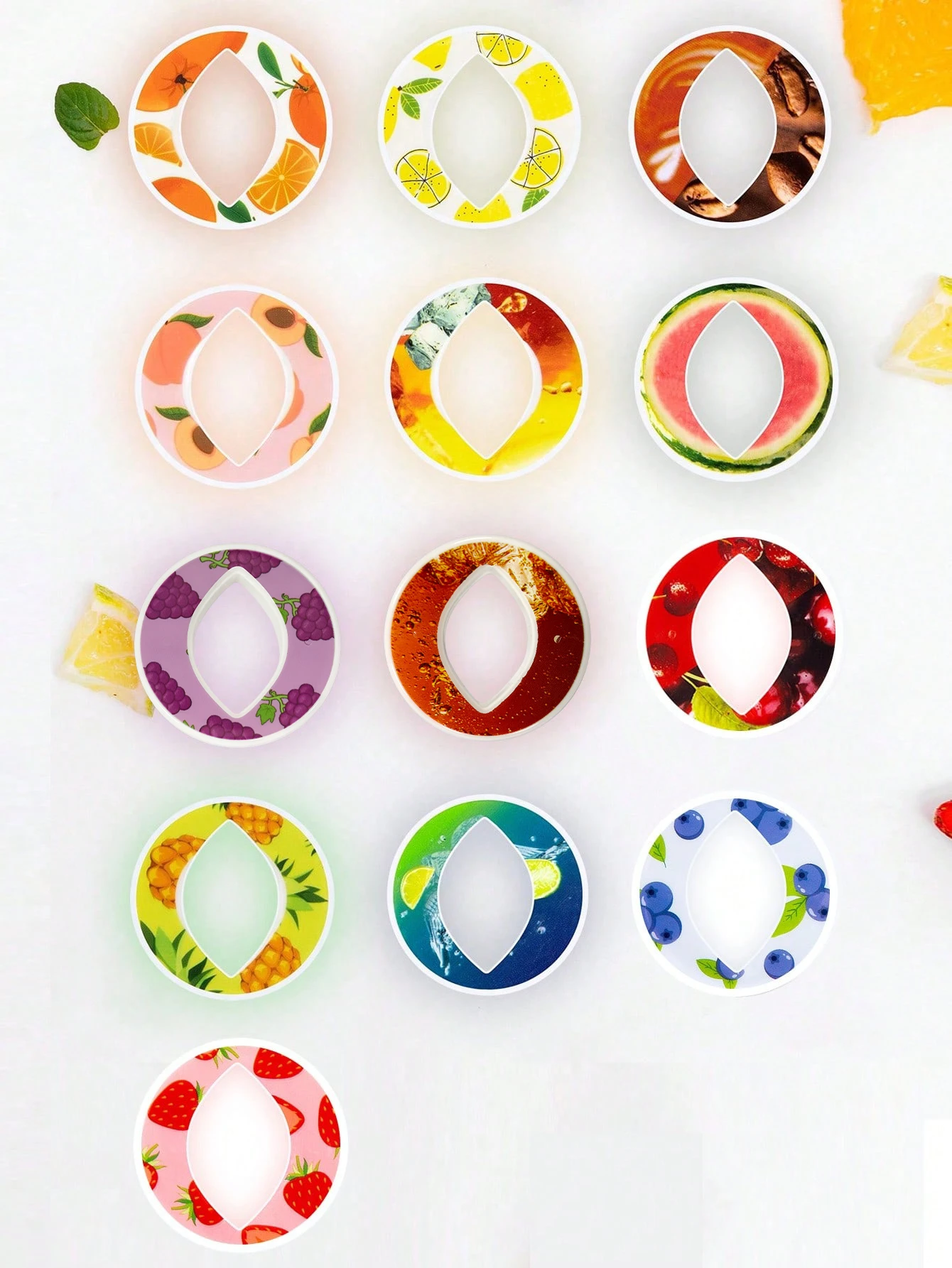 1pc Oval Shape Fruit Drink Flavor Pod Creative 0 Sugar 0 Calorie Flavor Ring For Plastic Water Bottles Sports Water Cups Too