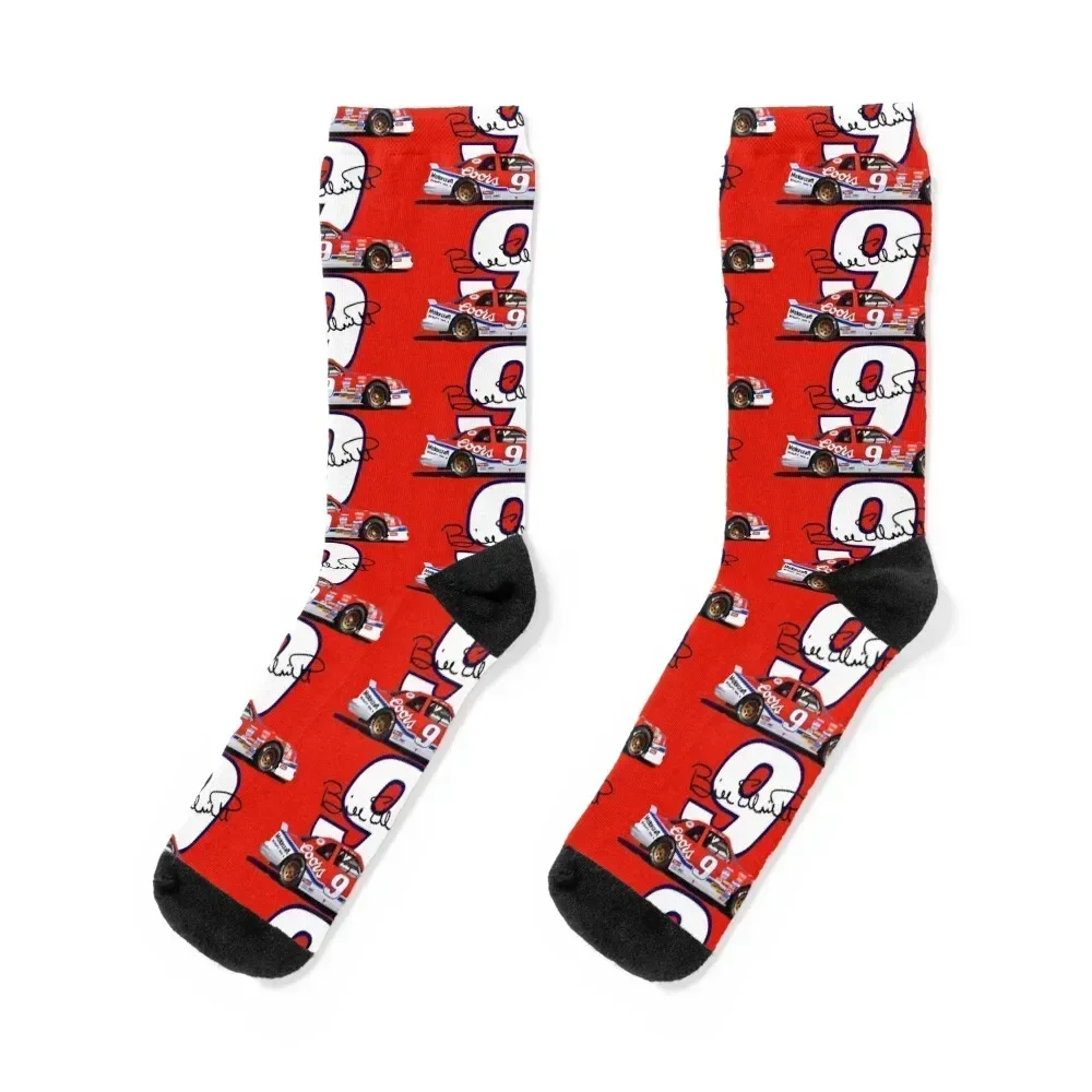 Bill Elliott 1988 Winston Cup #9 Stock Car Socks hiphop Stockings compression winter gifts custom Socks Male Women's