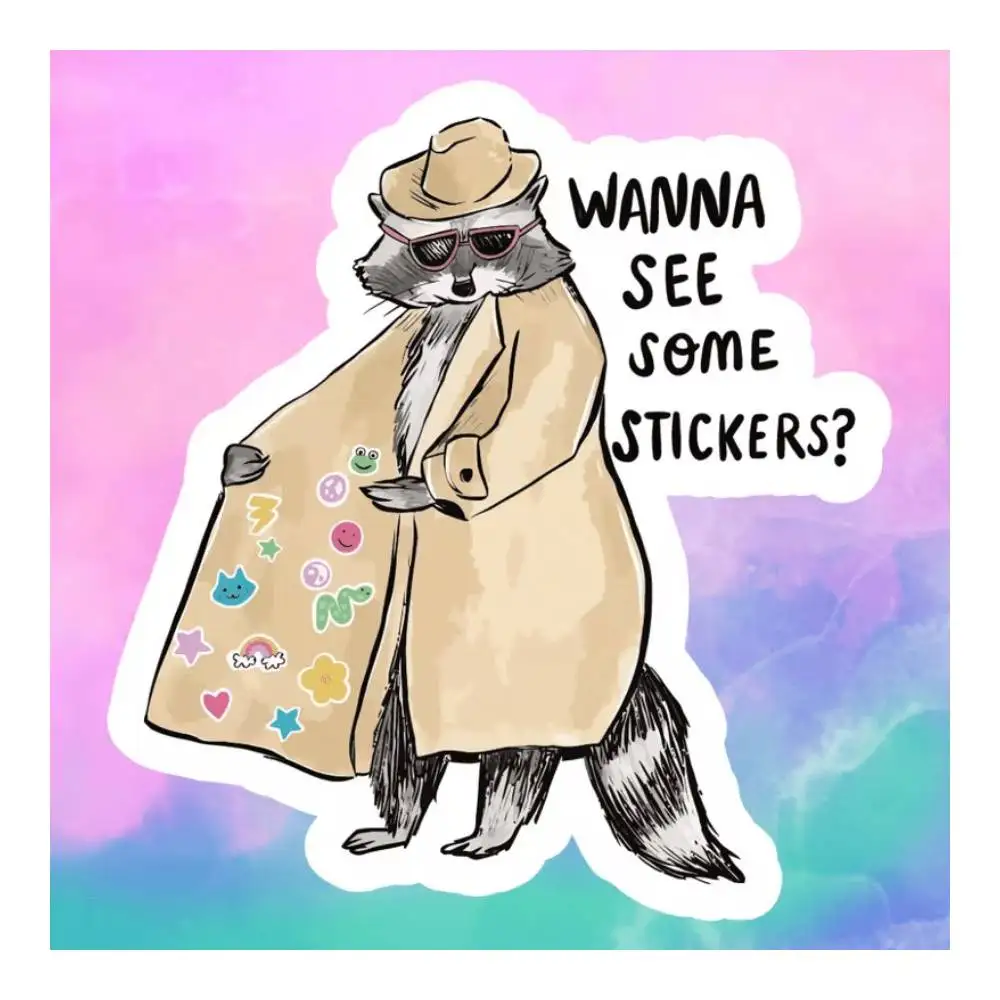 Dealer's Raccoon Windbreaker Modified Sticker For Cars, Laptops, Trucks, Water Bottles, Phones