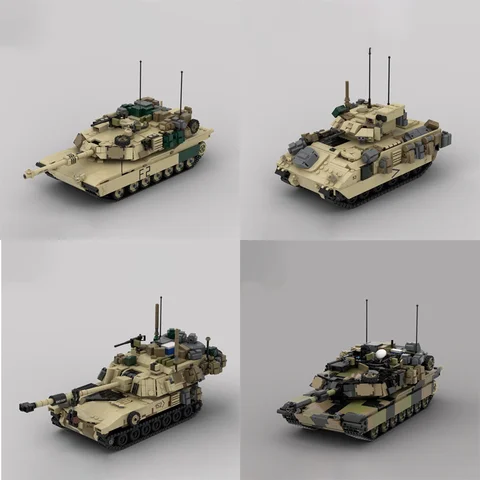 MOC 빌딩 블록 군사 장비 M1151 Hummer M1A2 탱크 모델 DIY 차량 조립 빌딩 블록 장난감 어린이 선물