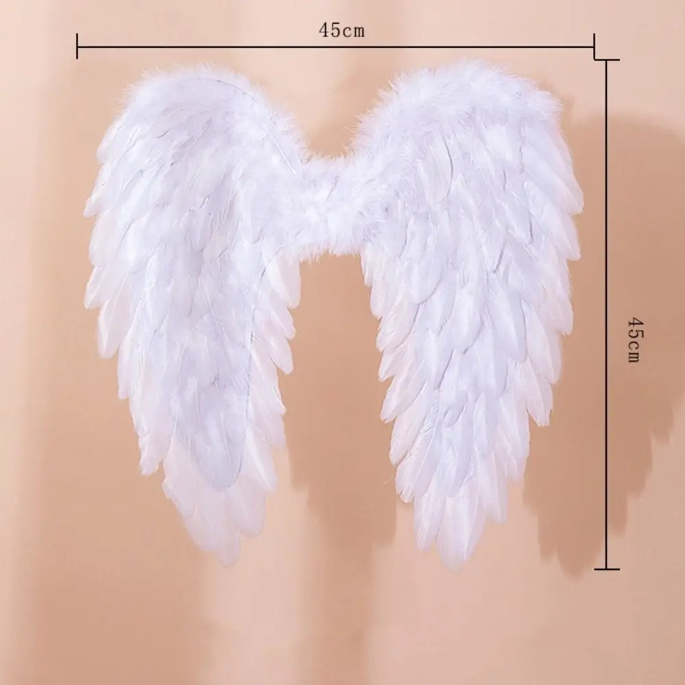 New White Feather Wings Black Party Props Cosplay Little Wings Handmade Angel Wings Adult