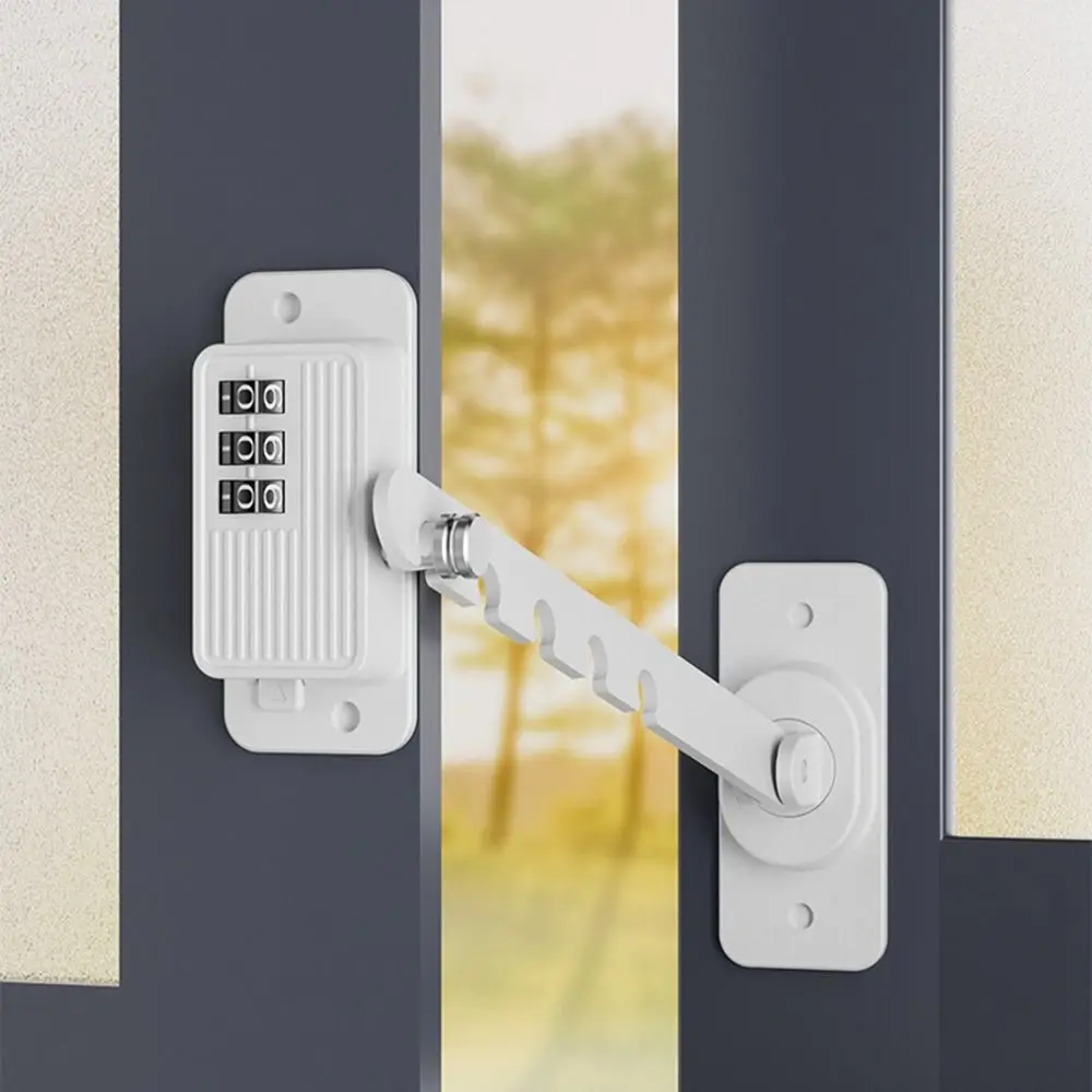 Self-adhesive Window Safety Lock Punch-free Anti-pinch Coded Lock System Rust-proof Strong Fixation Digital Password Lock