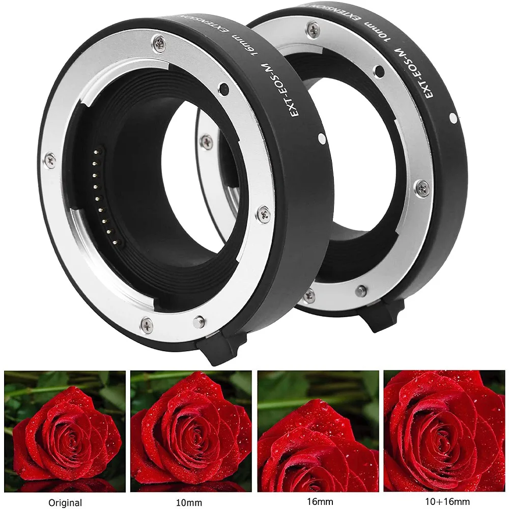 Mcoplus AF Auto Focus Macro Extension Tube Ring Set for Canon EF-M EOS M M2 M3 M5 M6 II M10 M50 M100 M200 Mirrorless Camera