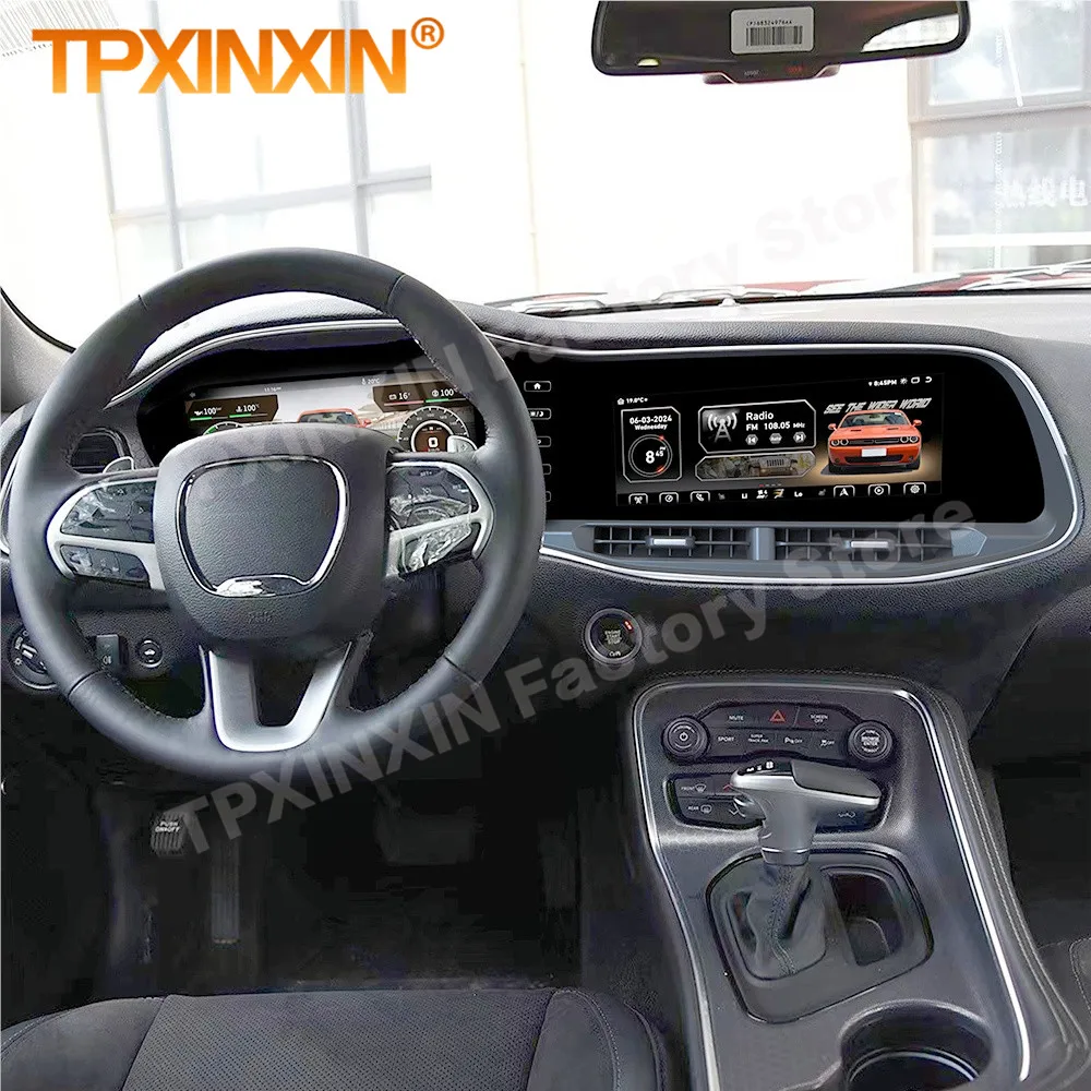 Android Auto LCD Dashboard For Dodge Challenger SRT Hellcat 2010~2023 Navigation Radio Multimedia Car Stereo Receiver Head Unit