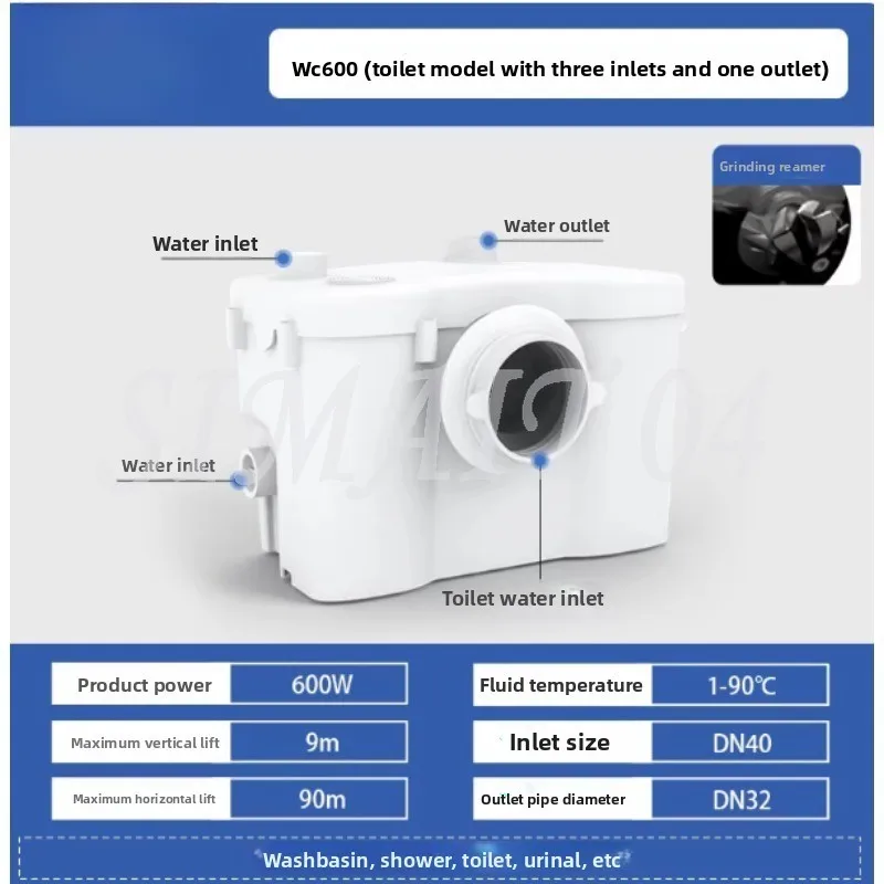 

Sewage Lift Pump Villa Basement Fully Automatic Lifter with Cutting Sewage Pump Toilet Sewage Pump