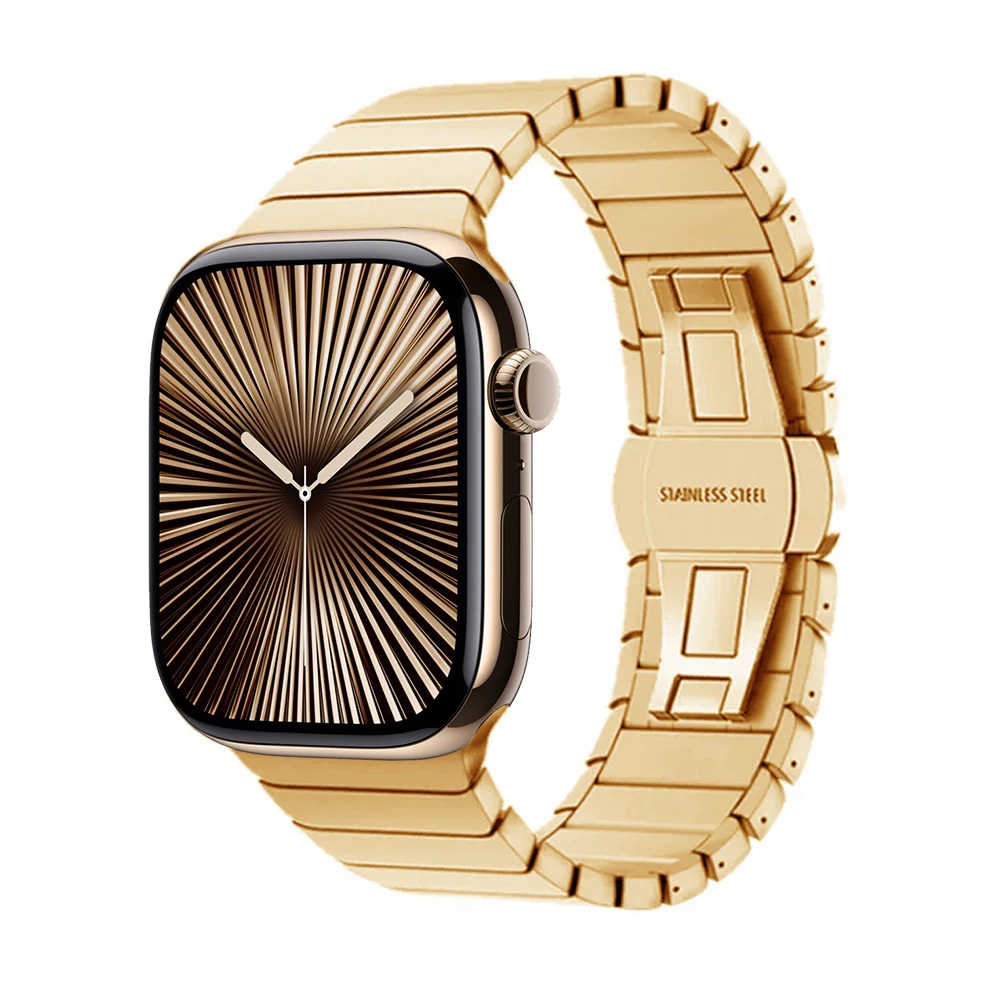 Metallarmband für Apple Watch 46mm, Edelstahl-Uhrenarmband für iWatch Serie 12 11 10 Ultra 49mm 42/44/45mm, Business-Armband