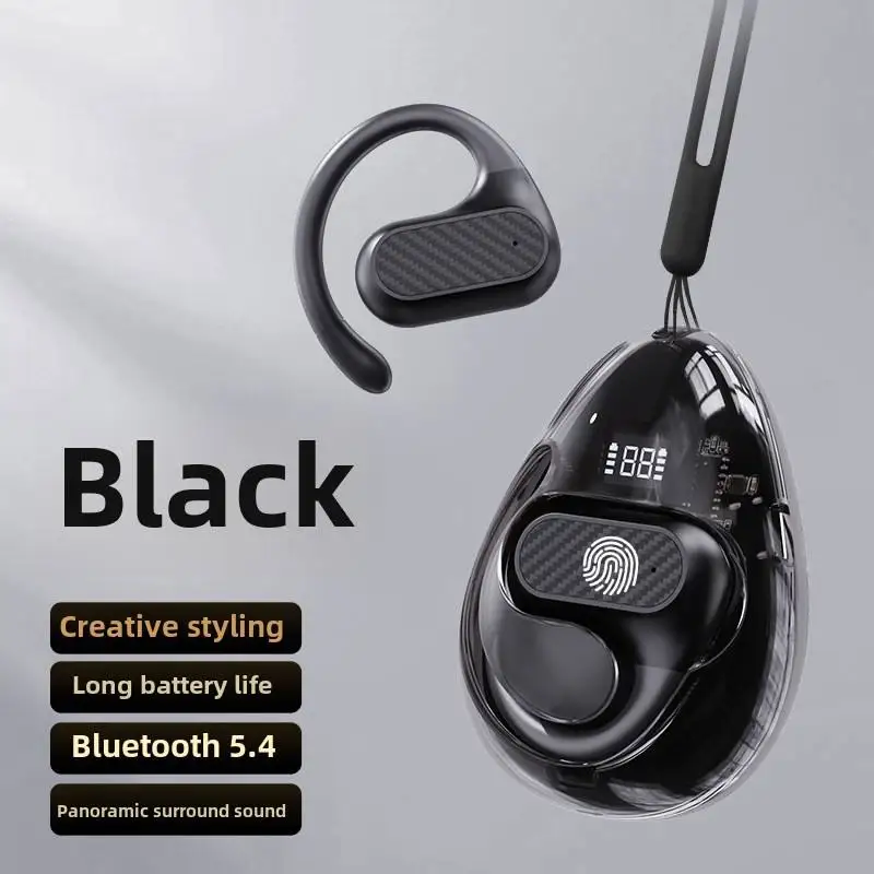 Z68 Pro Transparent OWS Wireless Earphones Headphones Non-Noise Cancelling TWS Smart Digital Display Long Battery Life LED