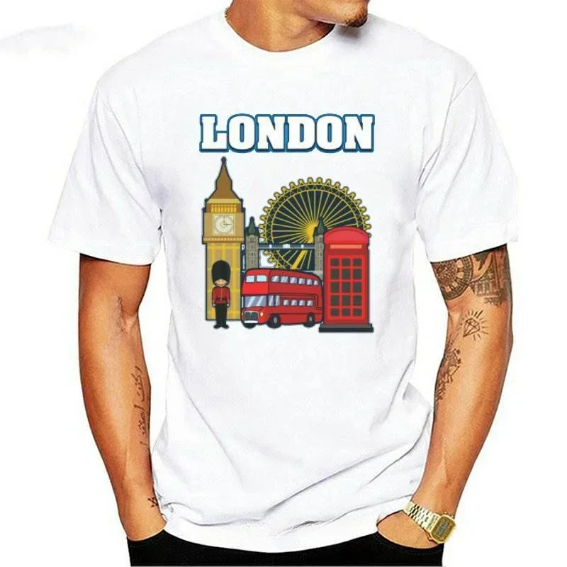 Great Britain British Tour Bus Adult & Kids Tee Top Fitness Tee Shirt New London Souvenir Printed T-Shirt graphic t shirts