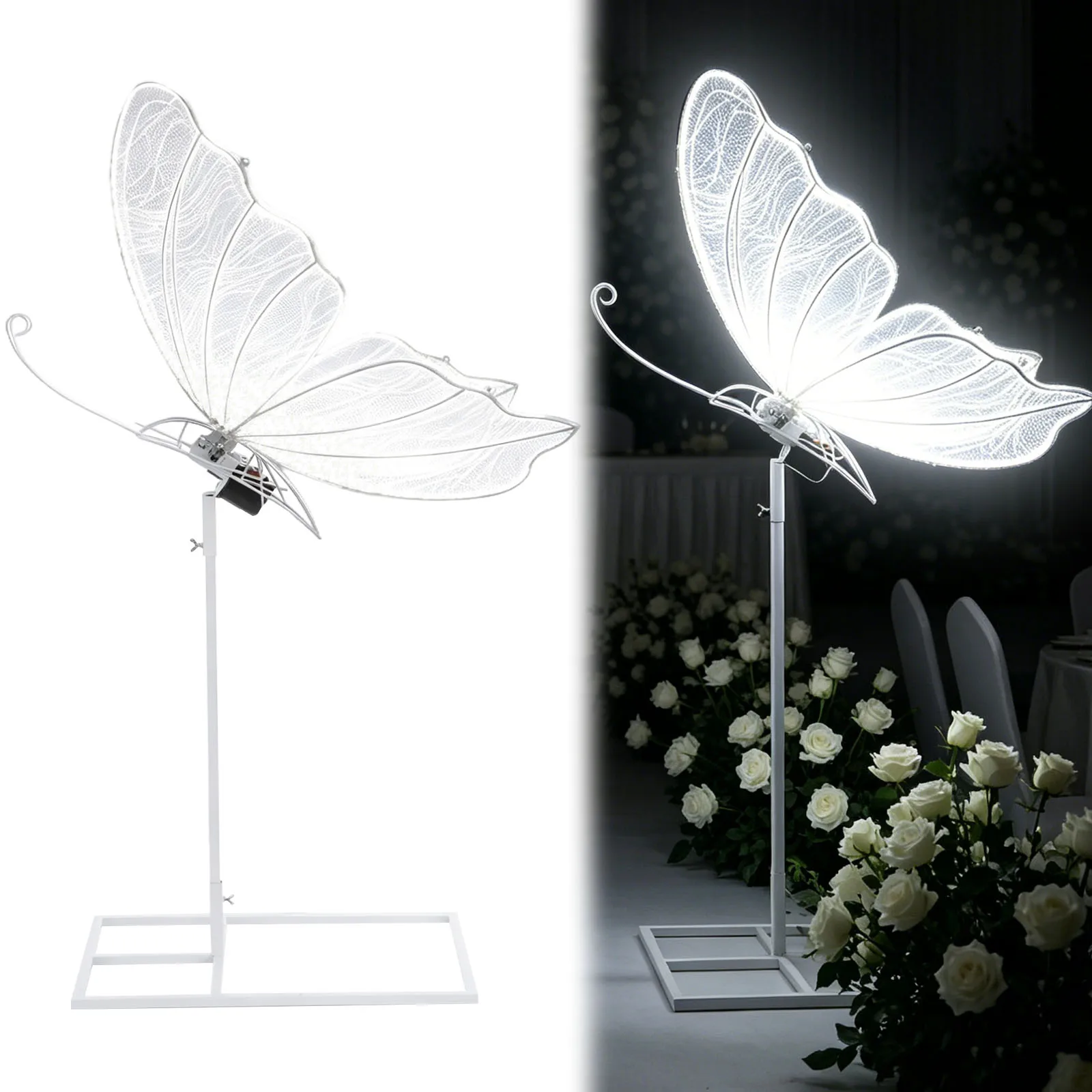 

Wedding Butterfly Floor Lamp Decorations Adjustable Heigh Creative Butterfly Ceiling Lights Decoration Easy To Install for Weddings and Party (80CM)