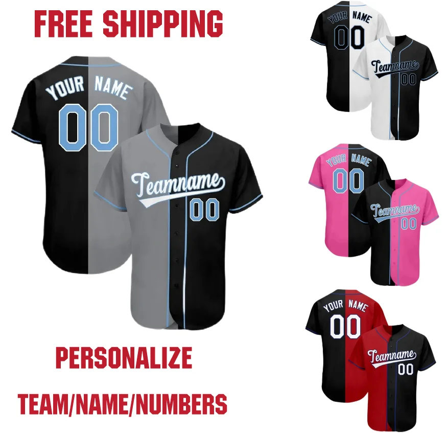 Baseball Jersey Custom Team Shirt Print Personal Name Number Stripe Hip Hop Sportswear Baseball T-shirt Men/Women/Kids Clothing