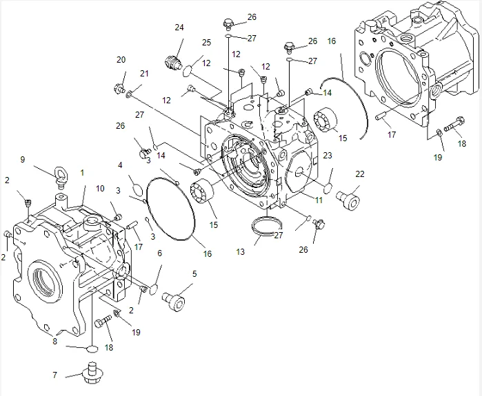 Belparts Excavator main pump PC2000-8 hydraulic main pump 708-2K-00121 708-2K-00120 for komatsu