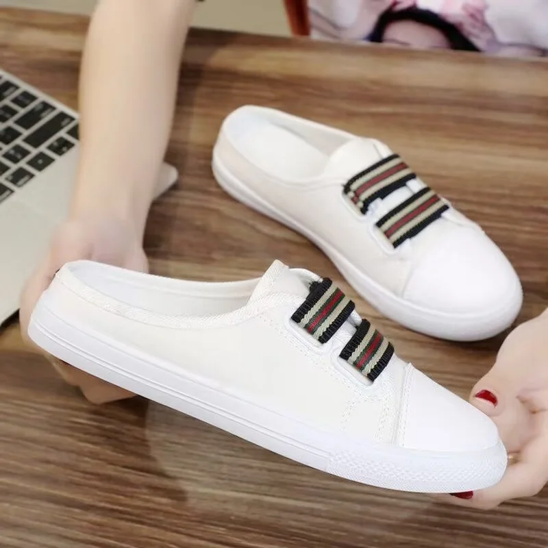 Half Slippers Canvas Shoes Lightweight Breathable Fashion Running Flat Simple Canvas Shoes Sneakers Women