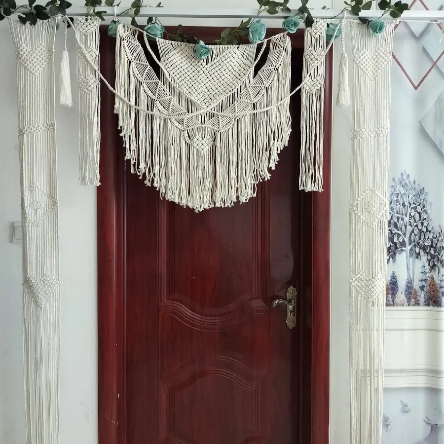 

Large Doorway Arch Curtain Boho Macrame Headboard Christmas Macrame Window Wall Hanging Decorations Rustic Outdoor Wedding Decor