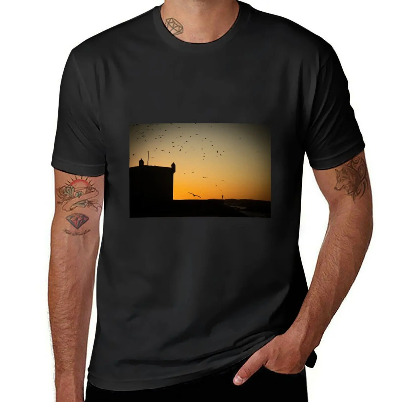 

Sunset at Essaouira, Morocco - Photography print T-Shirt customs summer clothes boys animal print for a boy Short sleeve tee men