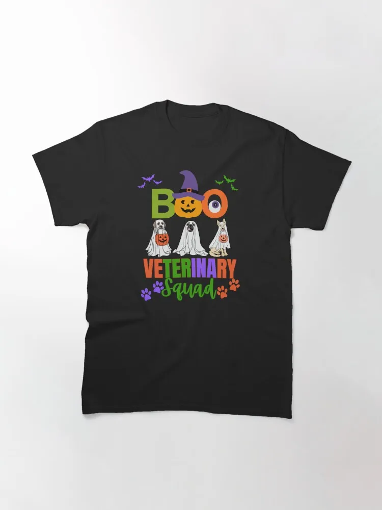 Halloween Boo Veterinary Squad Coworkers Matching Classic T-Shirt Short Sleeve Tops Tees Cotton Print Tshirts New Fashion Tees