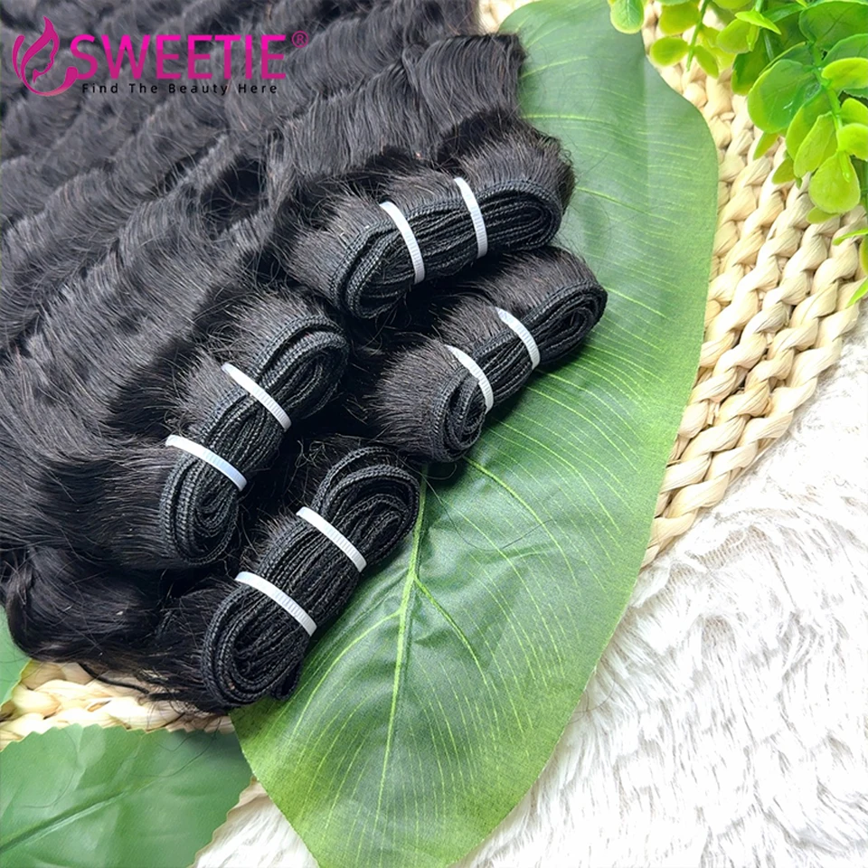 Burmesische Tiefgelockte Haarbündel, Echthaar, Brasilianische Tiefwellen-Haarbündel, Angebote, Rohes 100% Jungfrauenhaar, 1/3 Stück, Vollkopf-Lockenhaarbündel – Detail 5