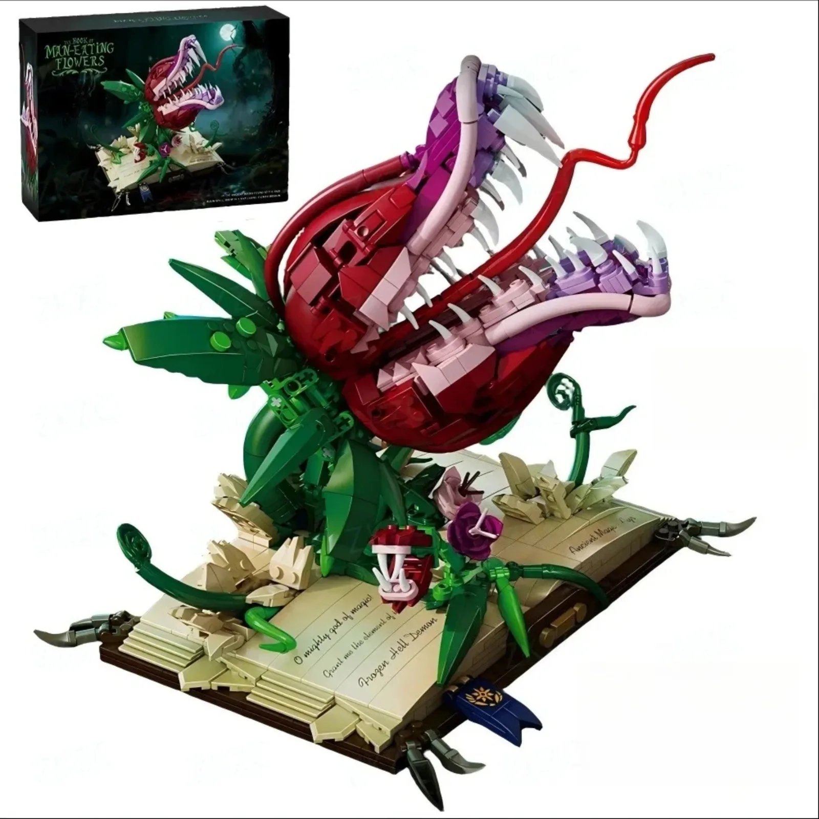 

Creative Carnivorous Plant Building Block Model 1208PCS DIY Assemble Toy Small Size Bricks Desktop Ornament for Kids