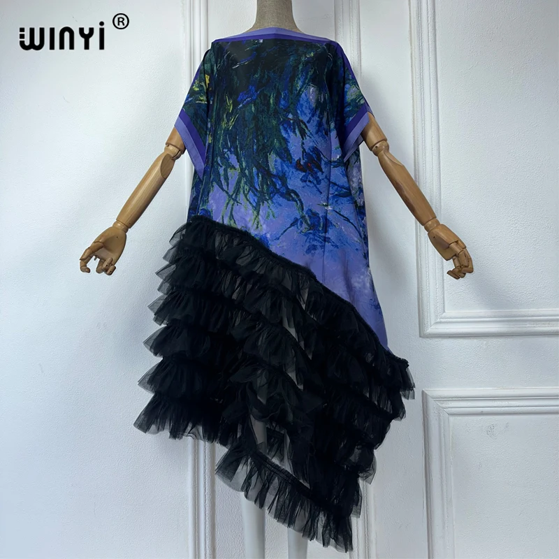 WINYI แอฟริกาเสื้อผ้าพลัสขนาดผู้หญิงแฟชั่น boho พิมพ์ Kaftan Maxi ชุด abaya ดูไบหรูหรา 2024 ผู้หญิงมุสลิมชุดแอฟริกัน