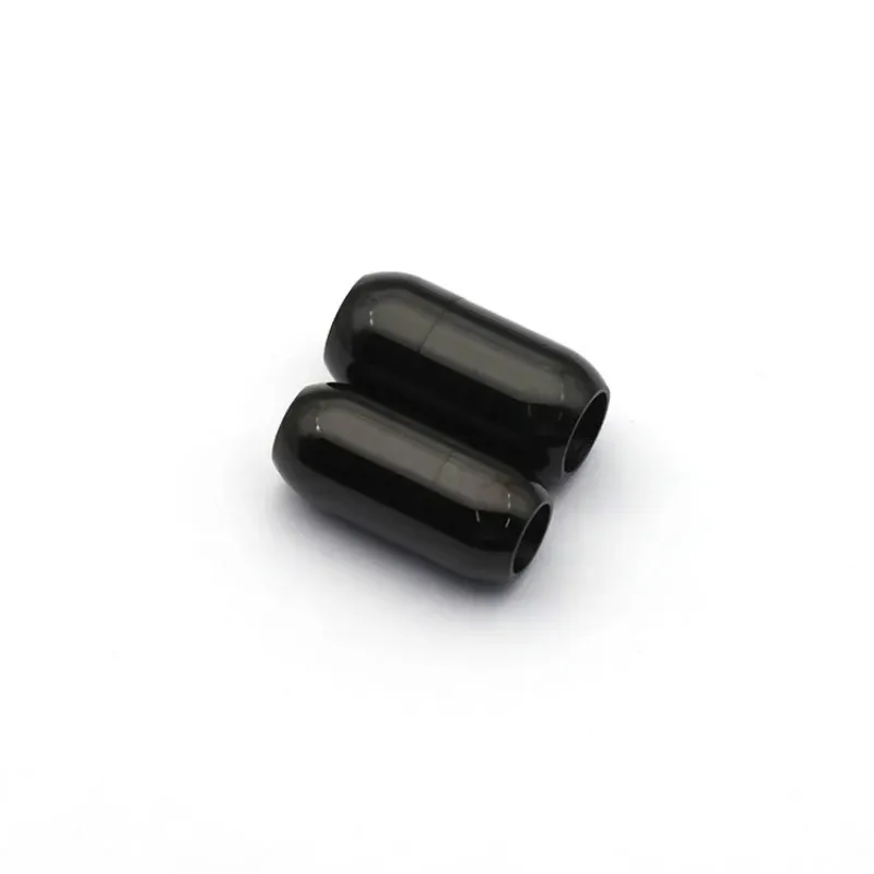 5 ชิ้น/ล็อตสแตนเลสสตีลแม่เหล็ก Clasps End Hole 5 มม.6 มม.8 มม.สําหรับหนังหัวเข็มขัดสร้อยข้อมือ DIY Connectors เครื่องประดับทํา