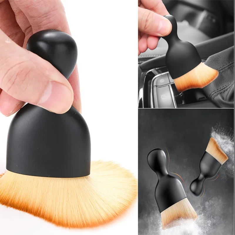 

2PCS Car Dusting Brush Air Conditioning Crevice Cleaning Interior Bump Brush Soft Brush Car Cleaning Tools