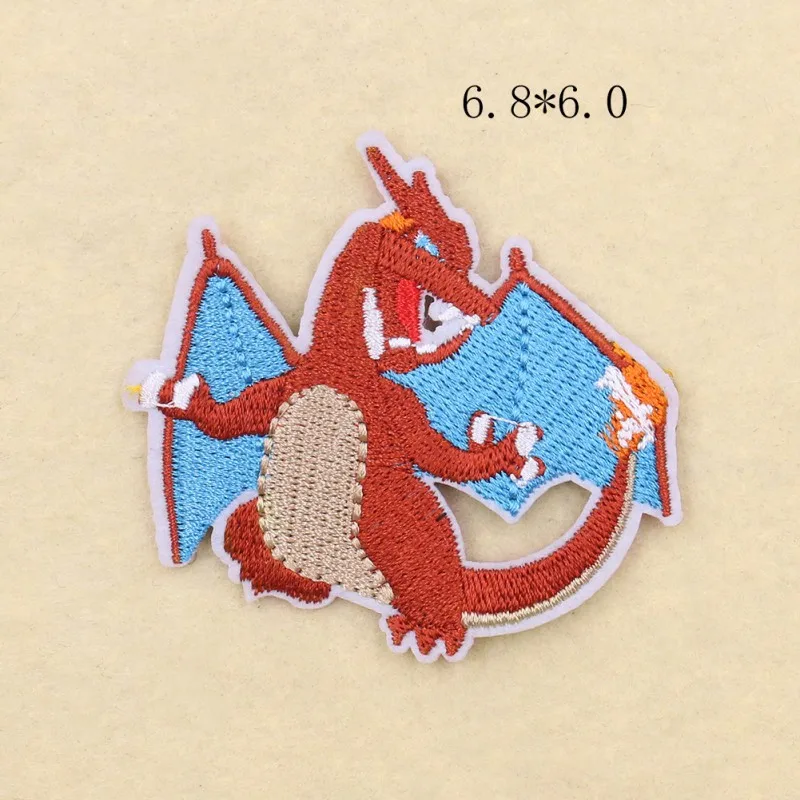 New 33 style Pokemon Cloth Patch Charzard Pikachu Clothes Stickers Sew on Embroidery Patches Applique Iron on Clothing DIY