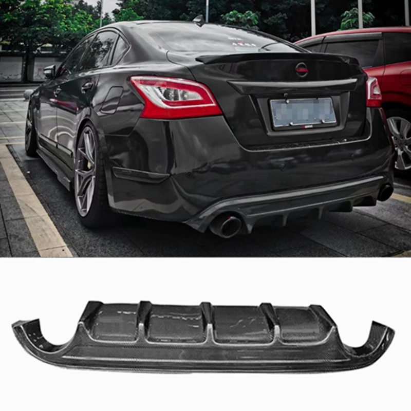 For Nissan Altima 2013-2015 Car Styling Car Acces Good Fitment Carbon Fiber Weave P Style Back Lip Rear Bumper Spoiler Diffuser