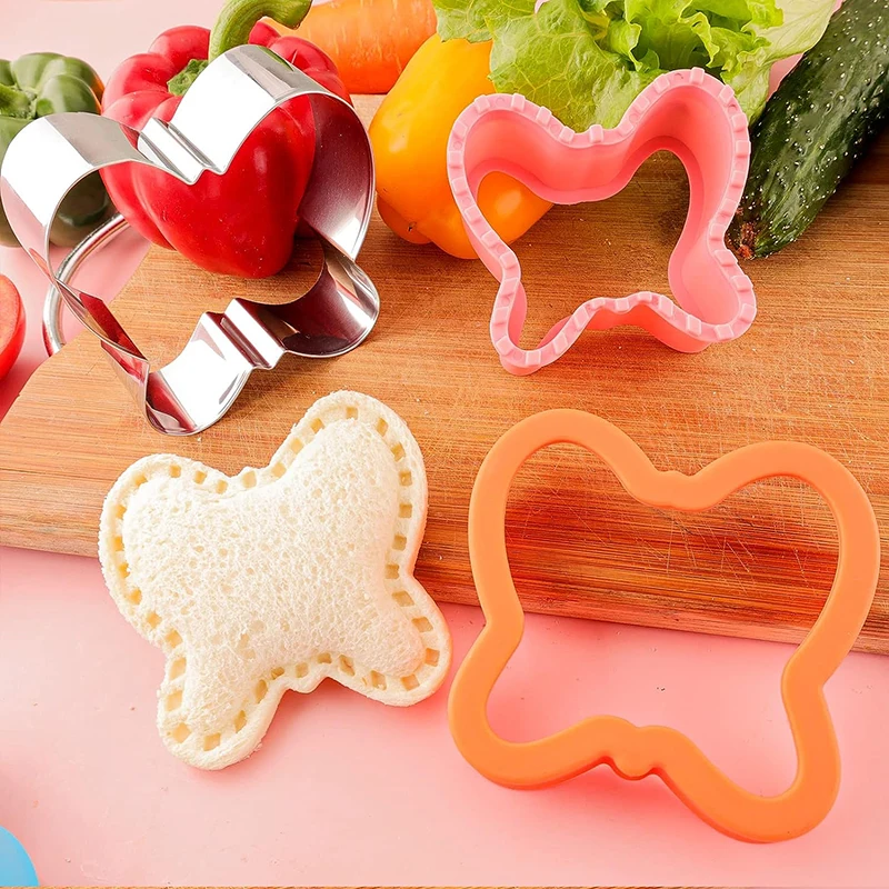 Sandwich Cutters Set for Kids Children Food Cookie Bread Mold Maker Fruit and Vegetable Shapes Cutting Mould Baking Tools 48 Pcs