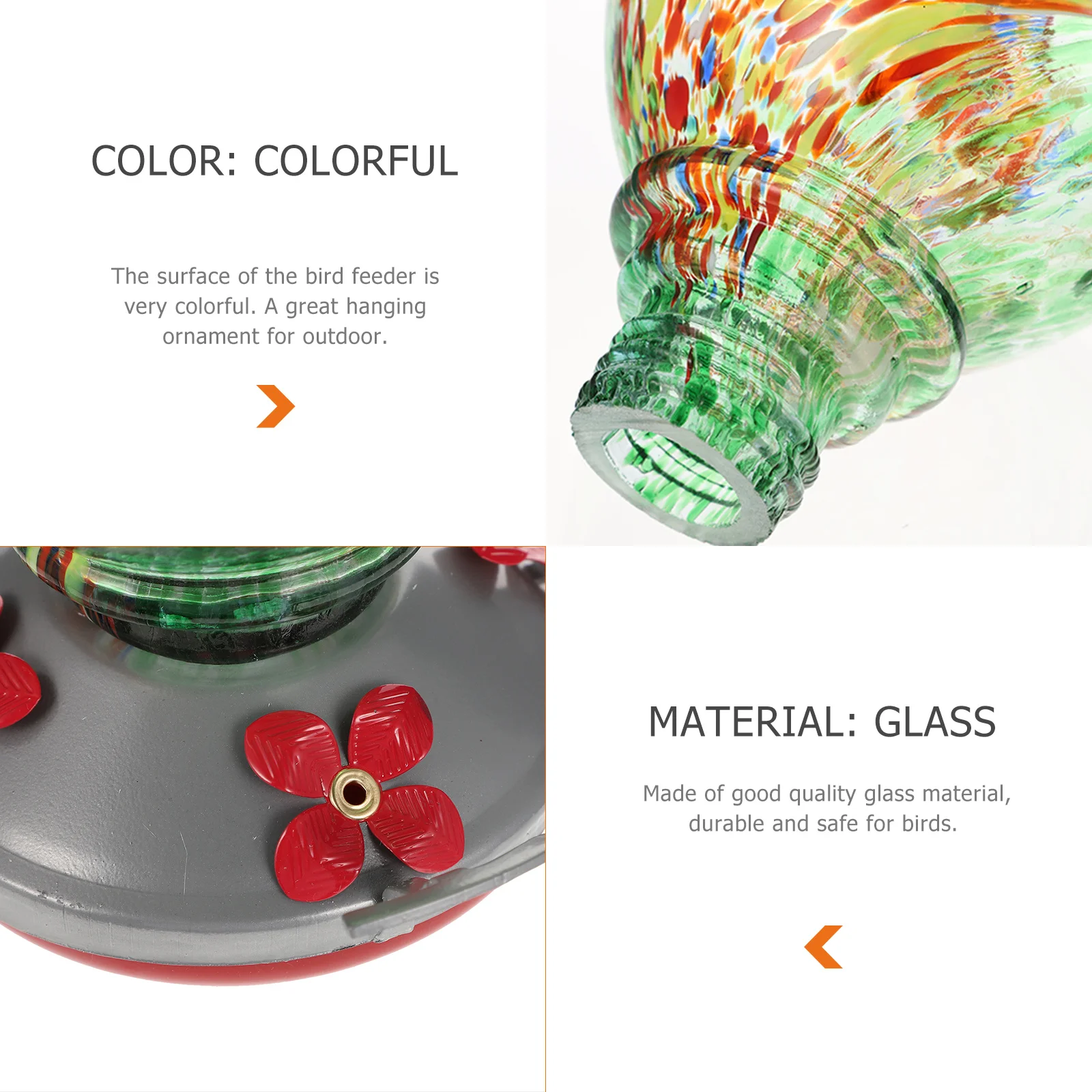 

1 set 1 Set Garden Feeding Dispenser Animal Animal Feeding Tool Bird Food Dispenser Feeder Glass Bird Feeder Supplies