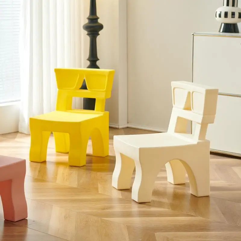 

Ottomans Nordic Creative Simple Stool Small Apartment Home Leisure Backrest Low Stool Plastic Door Side Shoe Changing Stools