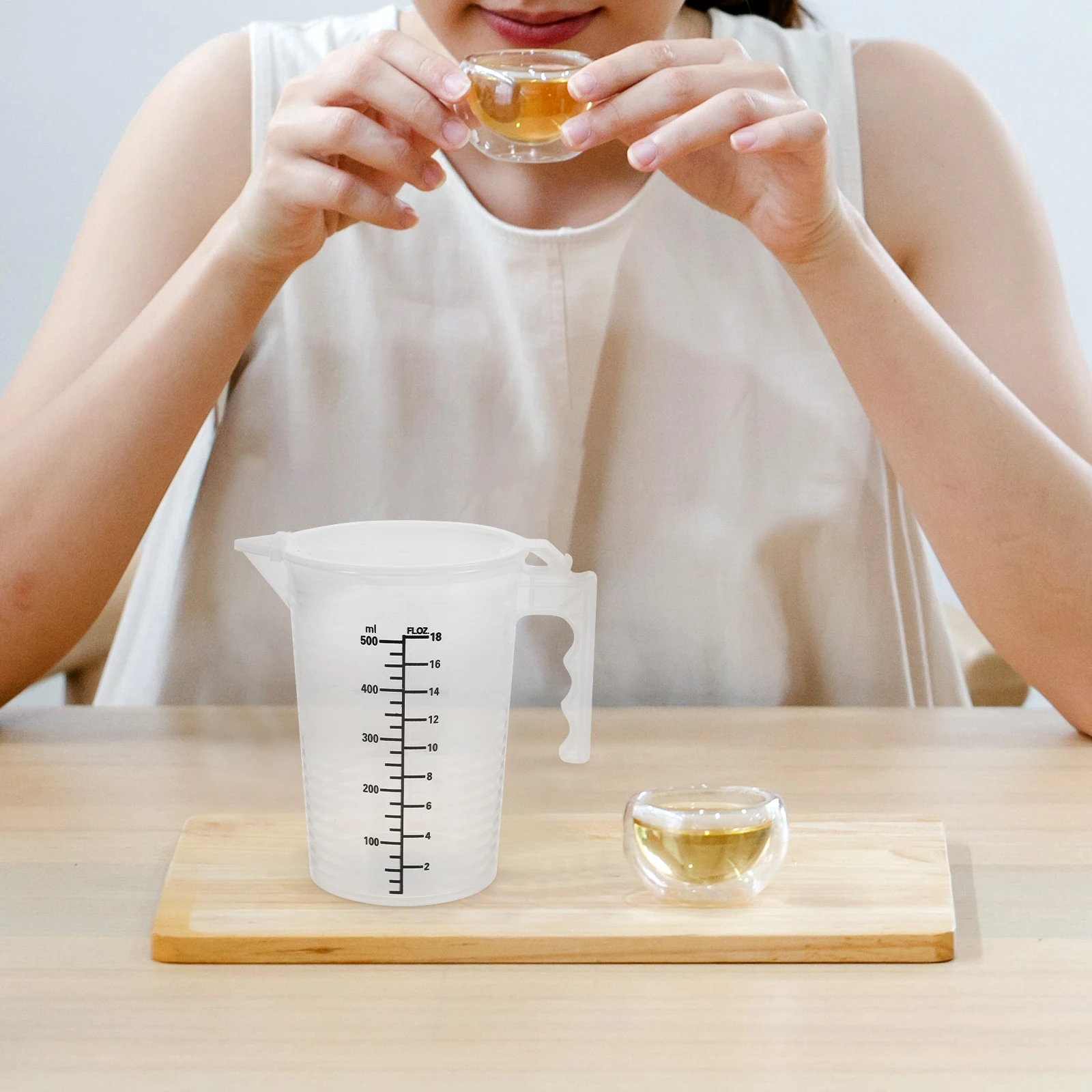 

1pc Measuring Cup Graduated Scale PP Material Thick Kitchen Baking Tools Dispenser Practical Reusable