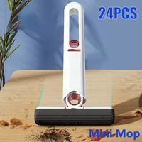 4/24Pcs Mini Squeeze Mop Mini Mop Desk Kitchen Car Clean Tools Mops with Self-squeezing Folding Home Cleaning Floor Washing Mops