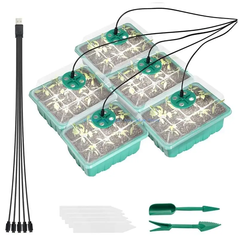 

E7CC Seed Starter Tray with Grow Light Seed Starter Adjustable Humidity