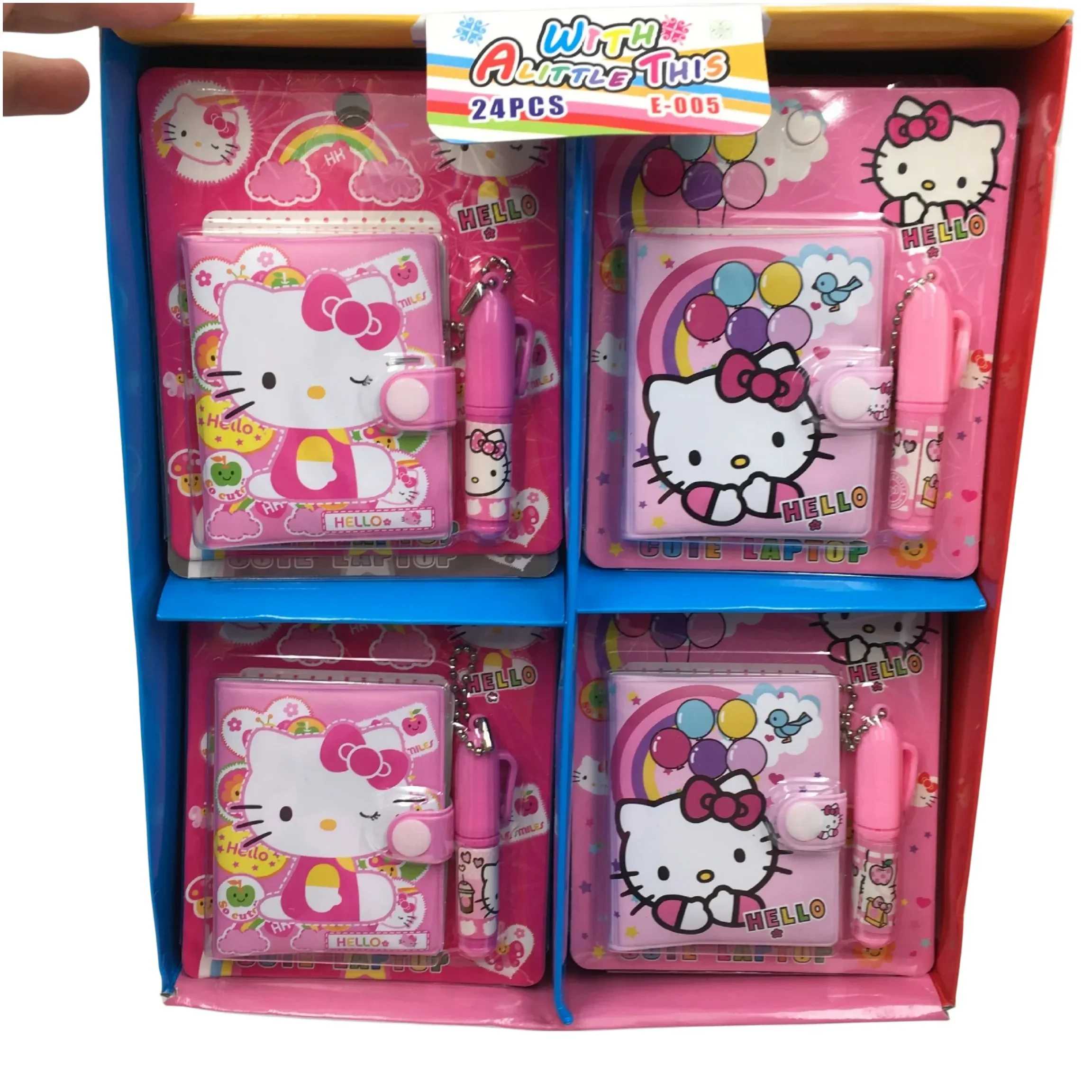 24pcs Sanrio Hello Kitty Stationery Booklet Prize Cute Little Girl With Ballpoint Pen Office Set Wholesale Student Supplies