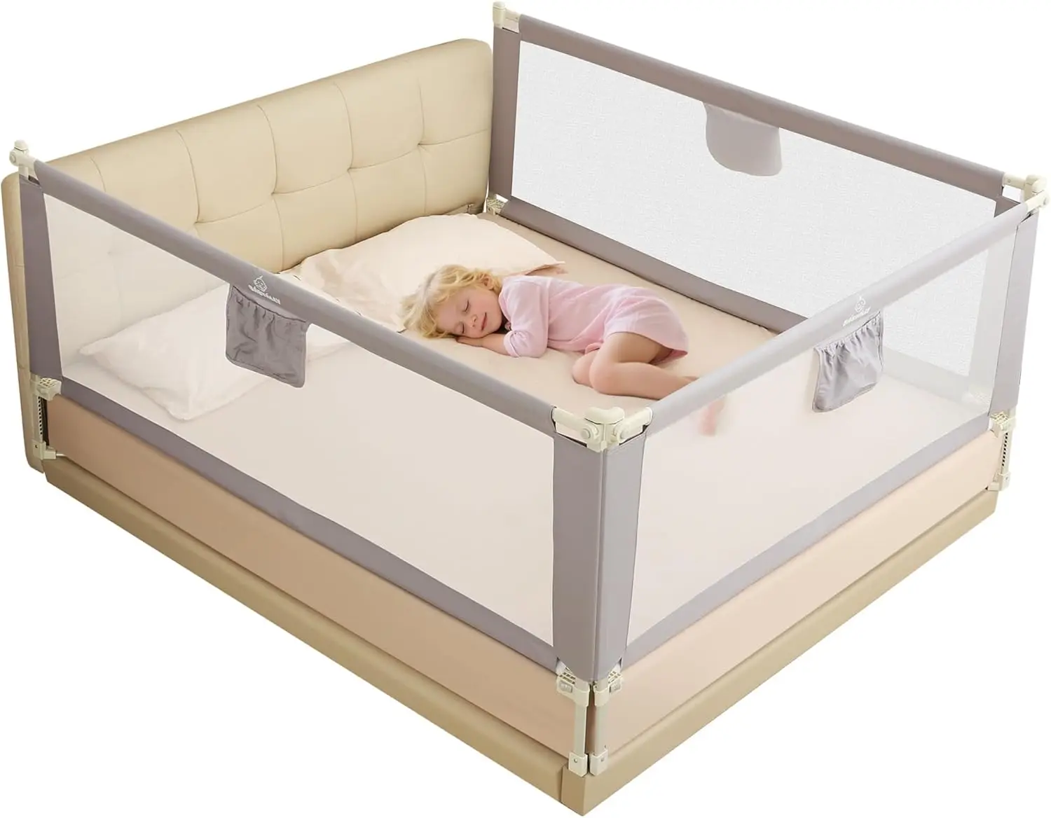 Quick Assembled Bed Rail for Baby, Foldable Toddlers Bed Rails, Height Adjustable Bed Rail Guard, Steady and Safty for K