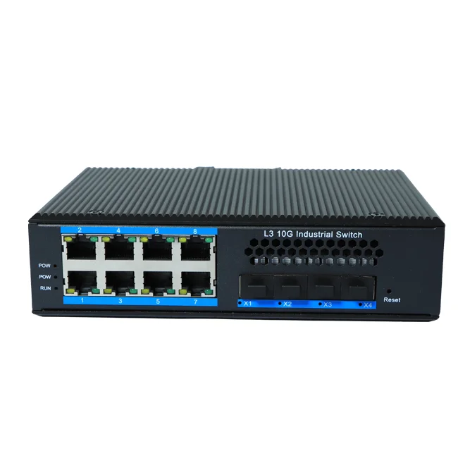 10G محول إيثرنت مُدار 10G4 فتحات SFP 8 10/100/1000Mbps TP 1 Ports Combo #1