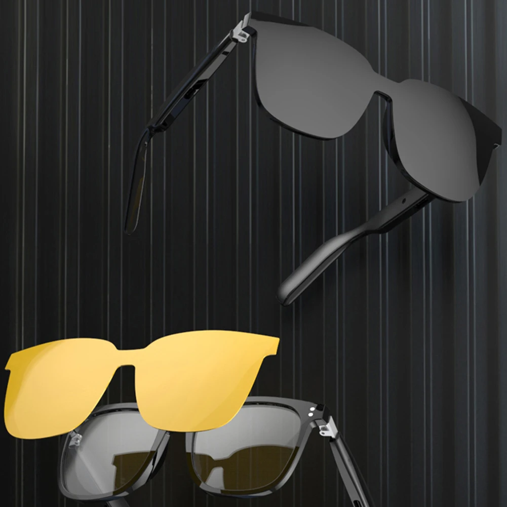 AI 스마트 번역 안경 144개 언어 음성 음악 통화 선글라스 충전식 편광 렌즈 스마트 안경 (남녀공용)