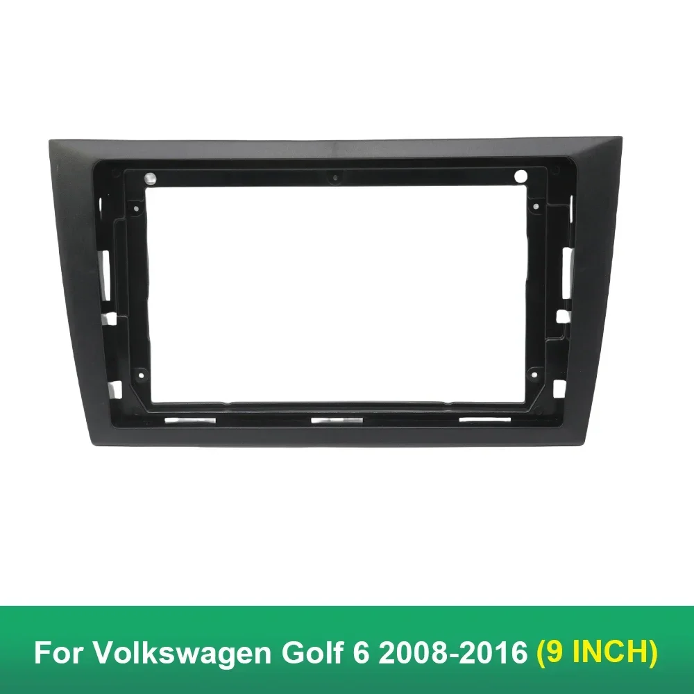 9 Inch Car DVD Frame  For Volkswagen Golf 6 2008-2016 Stereo Panel FrameAudio Dash Trim Facia Radio Player screen 2 Din Kit