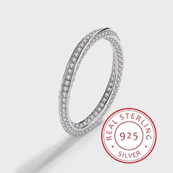 Creative and Personalized Genuine S925 Silver Full Diamond Zircon Möbius Strip Simple Couple Ring