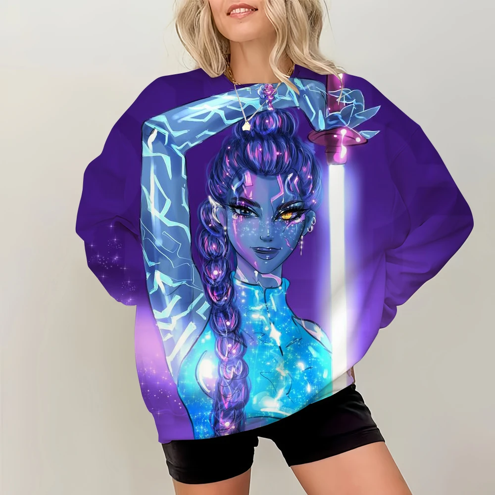 Pullover da donna autunno e inverno KPop Demon Hunters abbigliamento sportivo top casual ampio Nuova felpa girocollo casual a maniche lunghe