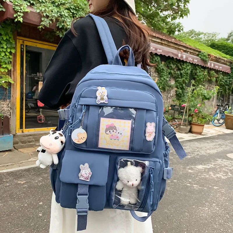 New Arrival Fashion Large Capacity Girls Boys School Use Daily Package Travel Bag Shoulder Women Knapsack Solid Colors Backpack