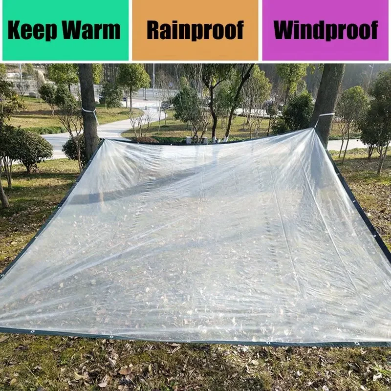 0.12mm Transparent PE Film Tarpaulin Rainproof Cloth Garden Succulent Plants Shed Pet House Cover Waterproof Cloth Keep Warm