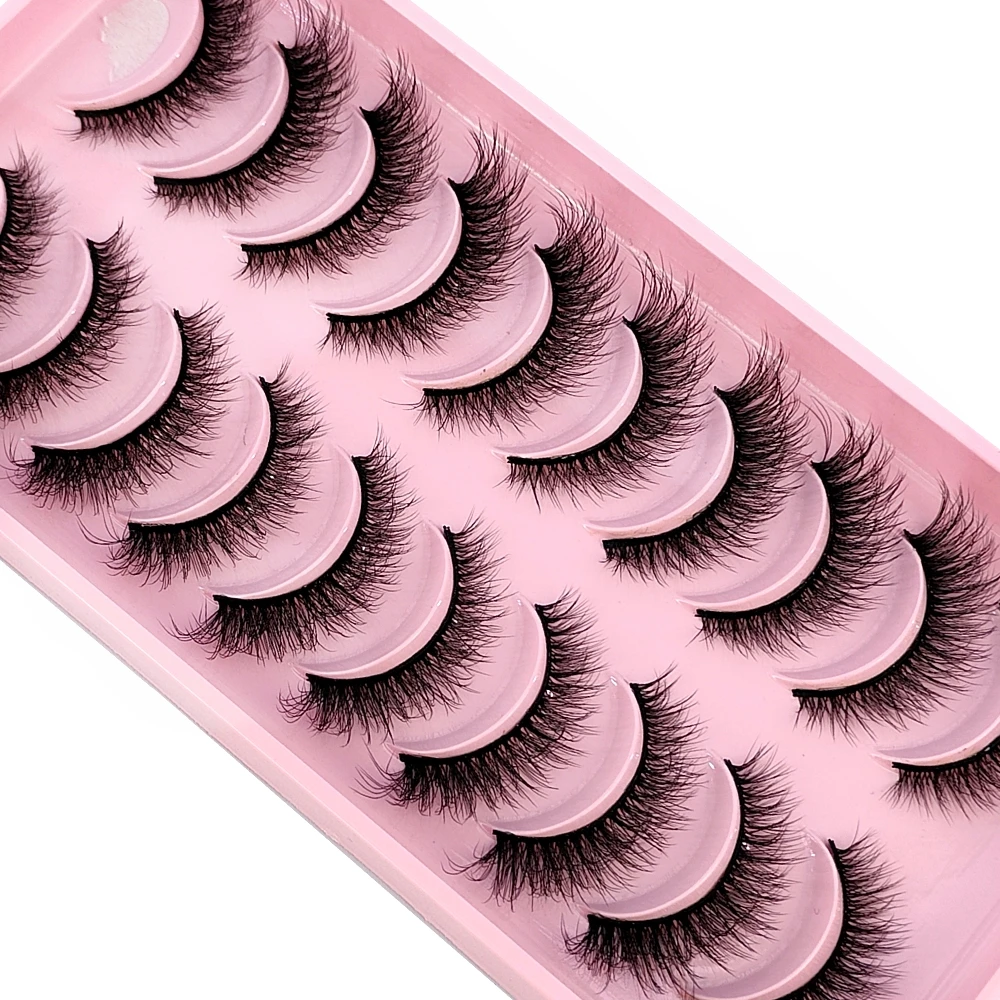 New 10 Pairs Eyelashes Makeup Soft Fluffy 3D Faux Mink False Eyelashes Natural Handmade Volume Mink Lashes Makeup Fake Lashes