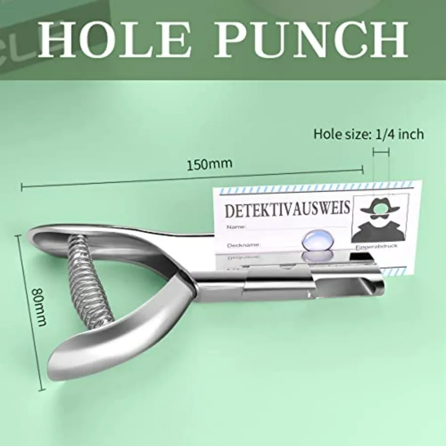 Heavy Duty Hole Punch 1 4 Inch Single Hole Punch with 2 Inch Reach Deep Throat for Paper ID Cards PVC Tags Plastic Cardboard Ap