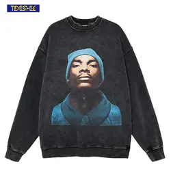 TIDESHEC Men Pullover Cotton Vintage Casual Portrait Print Hoodie Sweatshirt Washed Hip Hop Streetwear Loose Oversize Hoodies 01