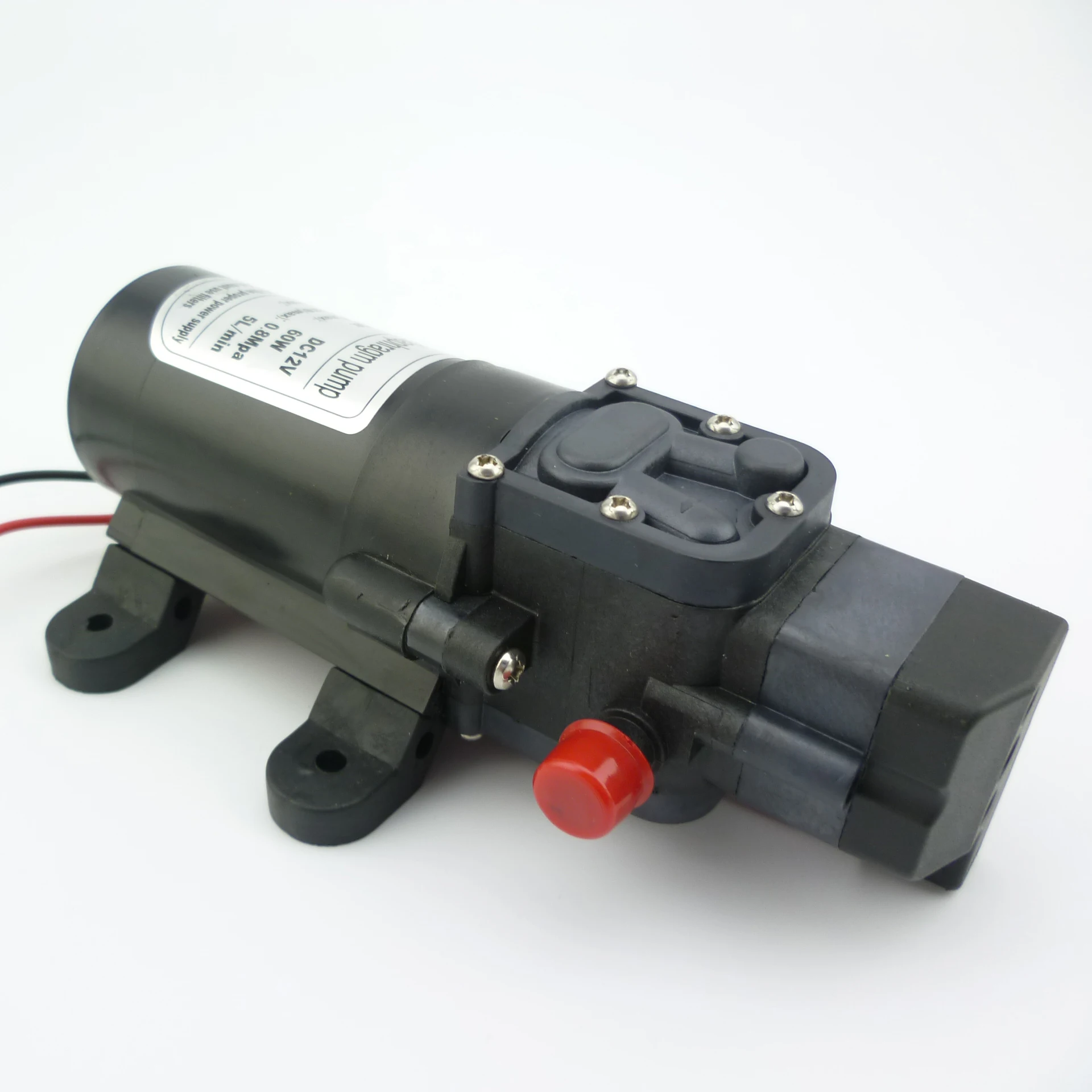DC 12v 24v 60W 5L/min mini elektryczna pompa wodna wysokociśnieniowa samozasysająca pompa membranowa w sprayu — zdjęcie 5