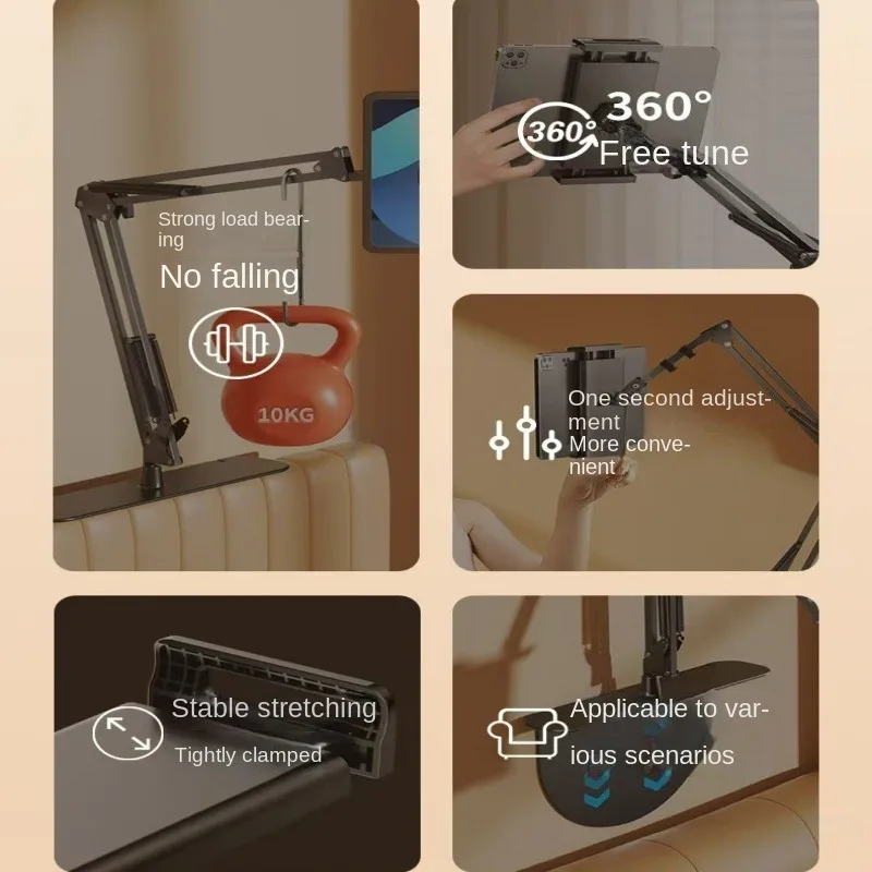 Hidden Mobile Phone Stand for   Bedside Table Top Universal Dormitory Stand - ° Swivelable, Adjustable, Sturdy and Foldable - S