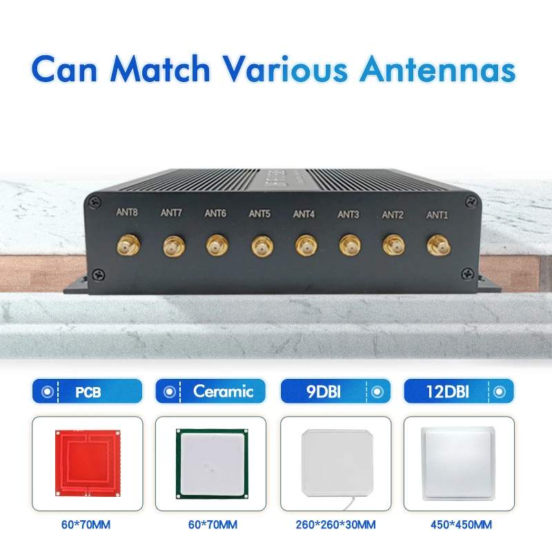 25m Long Range Impinj E710 Chip UHF RFID 8Port Reader With RS232 RS485 TCP/IP for Warehouse Management